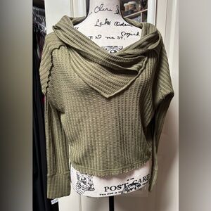 We The Free Olive Cowl Neck Too